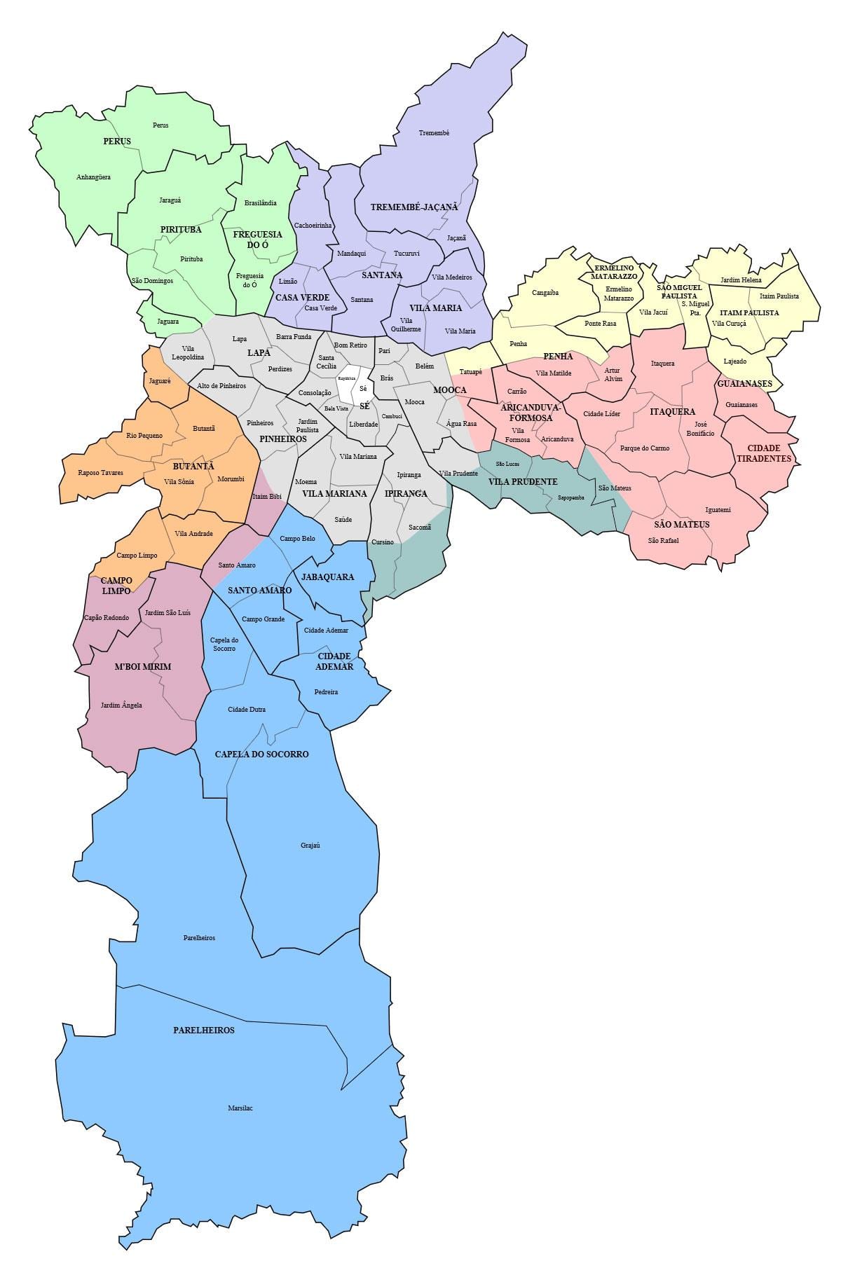 சாயோ Paulo புறநகர் வரைபடம்